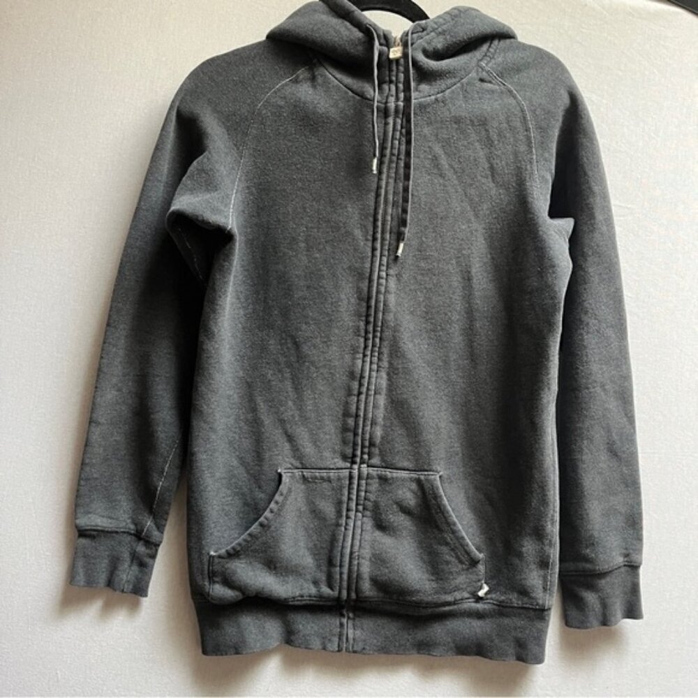 TNA Aritzia Classic Full Zip Fleece Hoodie Charcoal Gray Women's Sz S